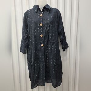 Black Button-Up Shirt Dress